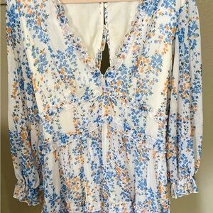 Amazon “Viral” open back Blue and Orange Floral Dress